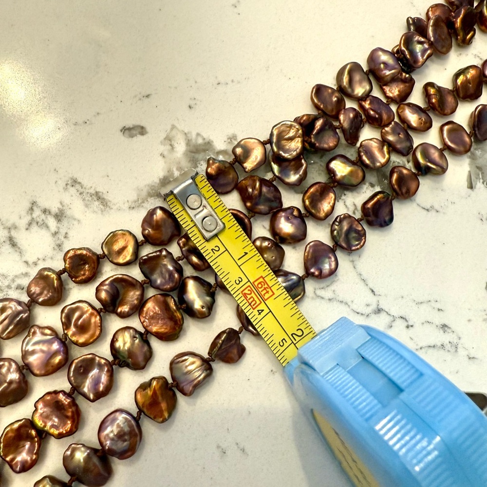 Keshi Pearl necklace with Jasper pendant - Picture 14 of 16